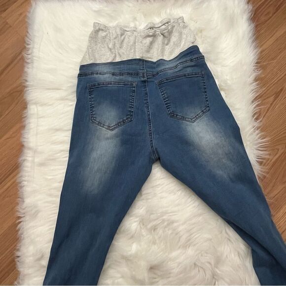 Maternity Skinny Jeans Distressed Full Panel S - Picture 2 of 6